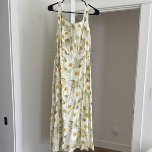 MELLODAY Floral Maxi Dress - Green, White & Yellow